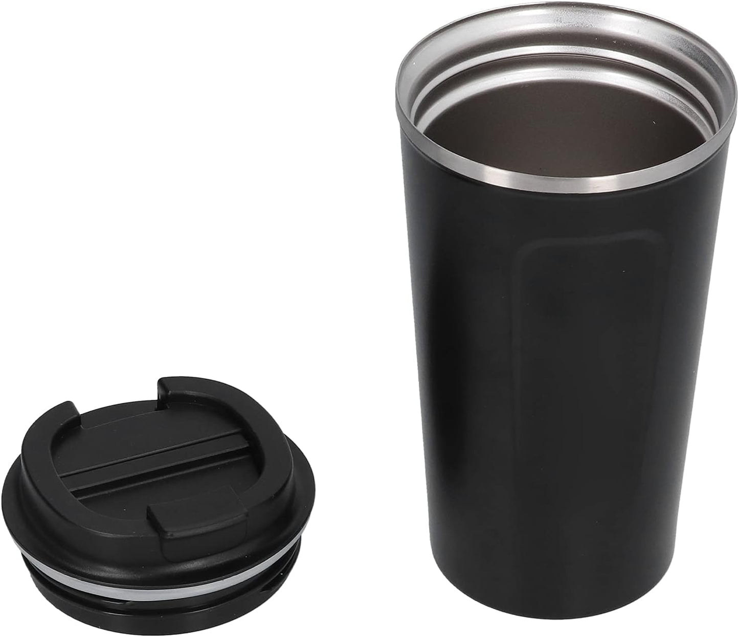 Luqeeg 510ml Coffee Mug, Double Wall Stainless Steel Travel Cup, Spill Proof Flip Lid Cup with Insulated Design, Ideal for Car, Office, Camping, Hiking & Outdoor Activities