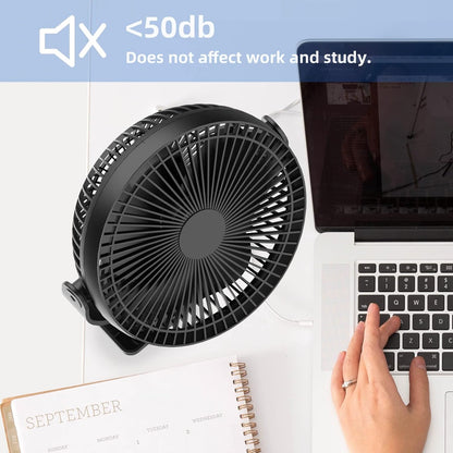 Portable Stroller Fan, Baby Stroller Fan, 5000mAh Battery Powered Fan, Portable Fan for Stroller, Desk, Travel, Car