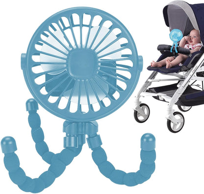 Portable Fan for Travel Stroller, Clip Fan – Small Cooling Fan for Flexible Tripod – Portable Cooling Fan with Flexible Tripod with