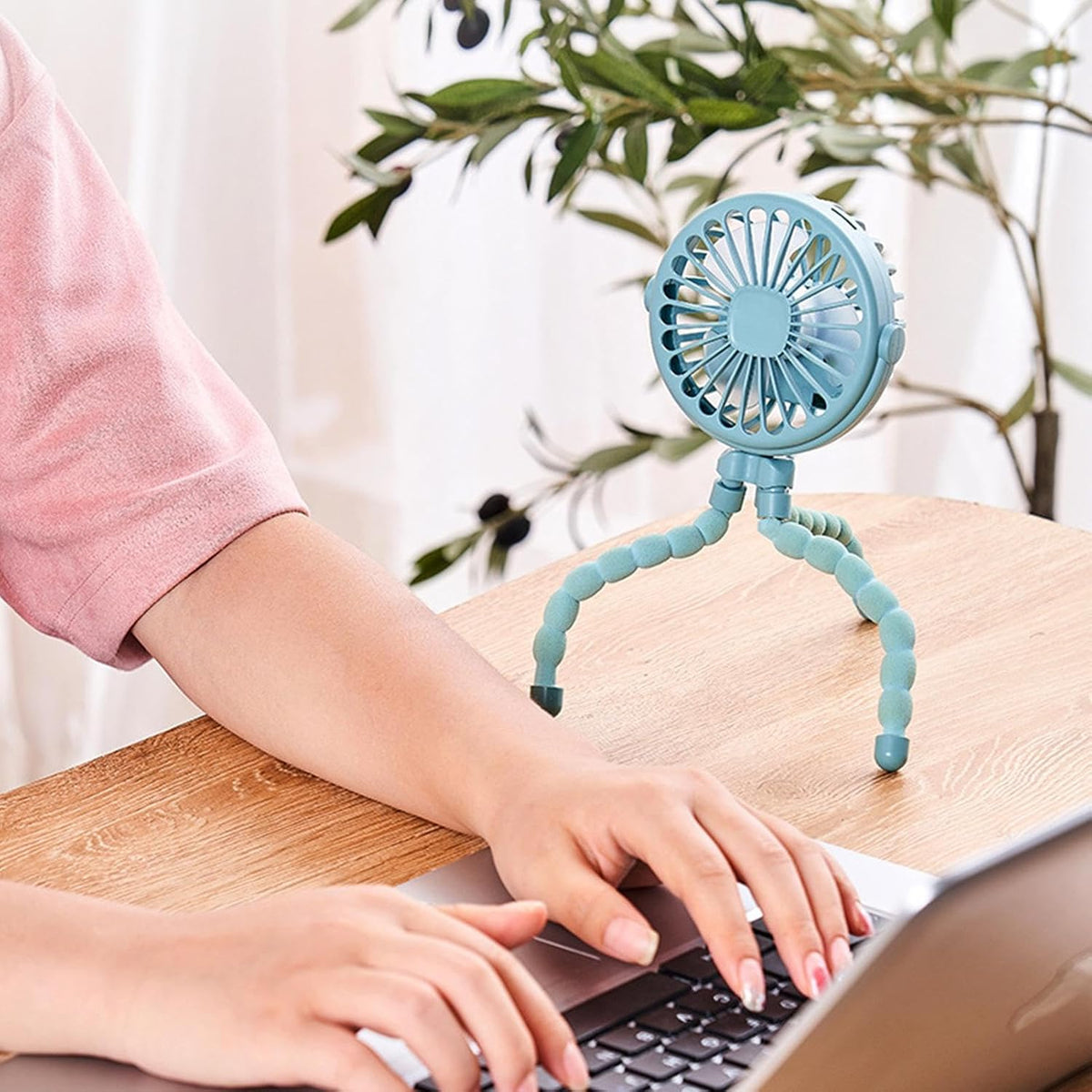 Portable Fan for Travel Stroller, Clip Fan – Small Cooling Fan for Flexible Tripod – Portable Cooling Fan with Flexible Tripod with