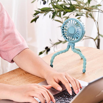Portable Fan for Travel Stroller, Clip Fan – Small Cooling Fan for Flexible Tripod – Portable Cooling Fan with Flexible Tripod with
