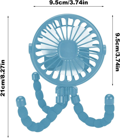 Portable Fan for Travel Stroller, Clip Fan – Small Cooling Fan for Flexible Tripod – Portable Cooling Fan with Flexible Tripod with