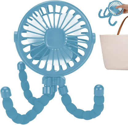 Portable Fan for Travel Stroller, Clip Fan – Small Cooling Fan for Flexible Tripod – Portable Cooling Fan with Flexible Tripod with
