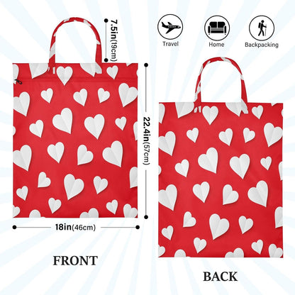 Hearts Red Waterproof Travel Laundry Bag Washable 2-Pack