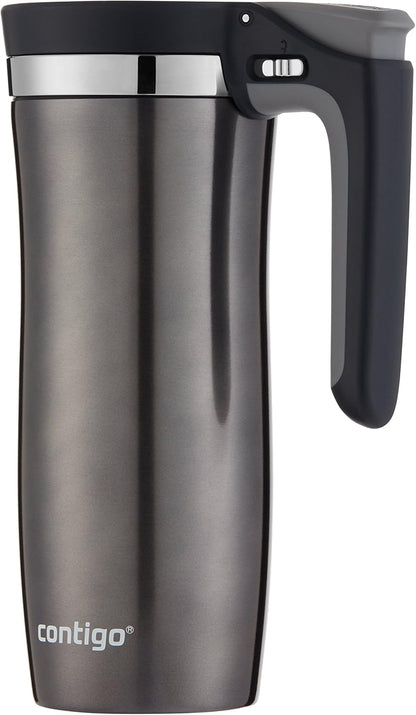 Handled AUTOSEAL Stainless Steel Travel Mug with Easy-Clean Lid 16 oz.