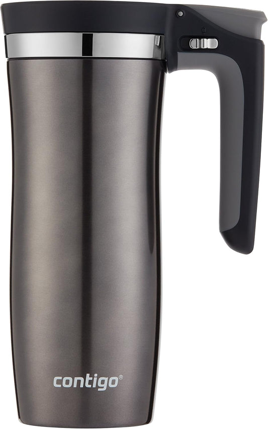 Handled AUTOSEAL Stainless Steel Travel Mug with Easy-Clean Lid 16 oz.