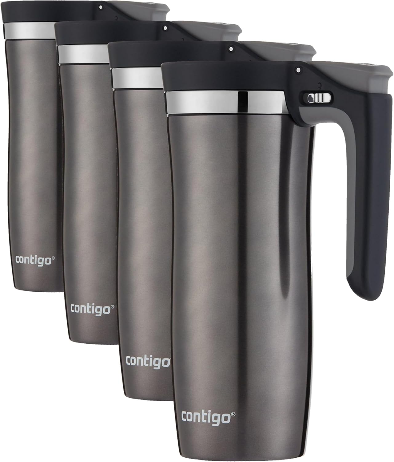 Handled AUTOSEAL Stainless Steel Travel Mug with Easy-Clean Lid 16 oz.