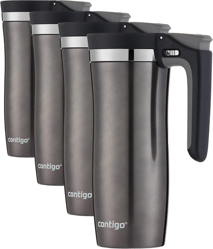 Handled AUTOSEAL Stainless Steel Travel Mug with Easy-Clean Lid 16 oz.