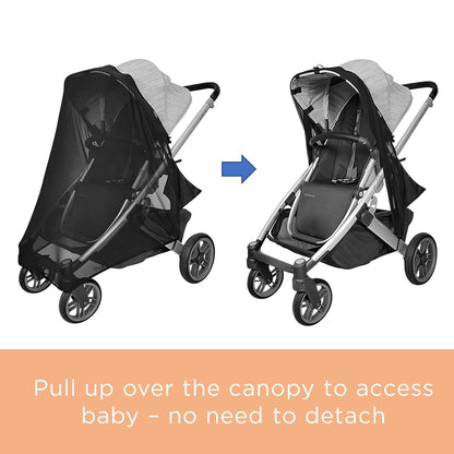 Baby Stroller Sun Shade Cover | Stroller Shade Extender for Sun | Canopy Extender with Full Coverage | Universal Baby Sunshade Accessories for Summer | Bug Net Protection Cover Attachment for Outdoor