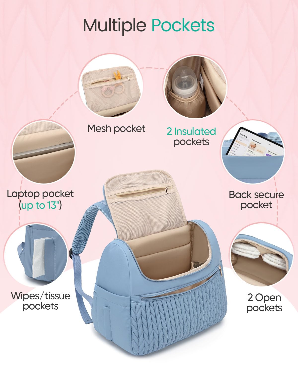 Breast Pump Bag for Spectra S1/S2 & Medela with Insulated Cooler