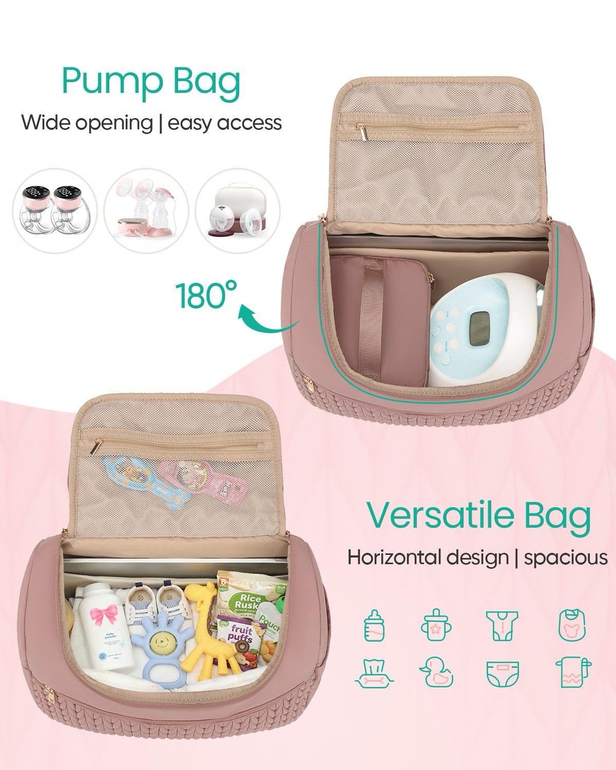 Breast Pump Bag for Spectra S1/S2 & Medela with Insulated Cooler