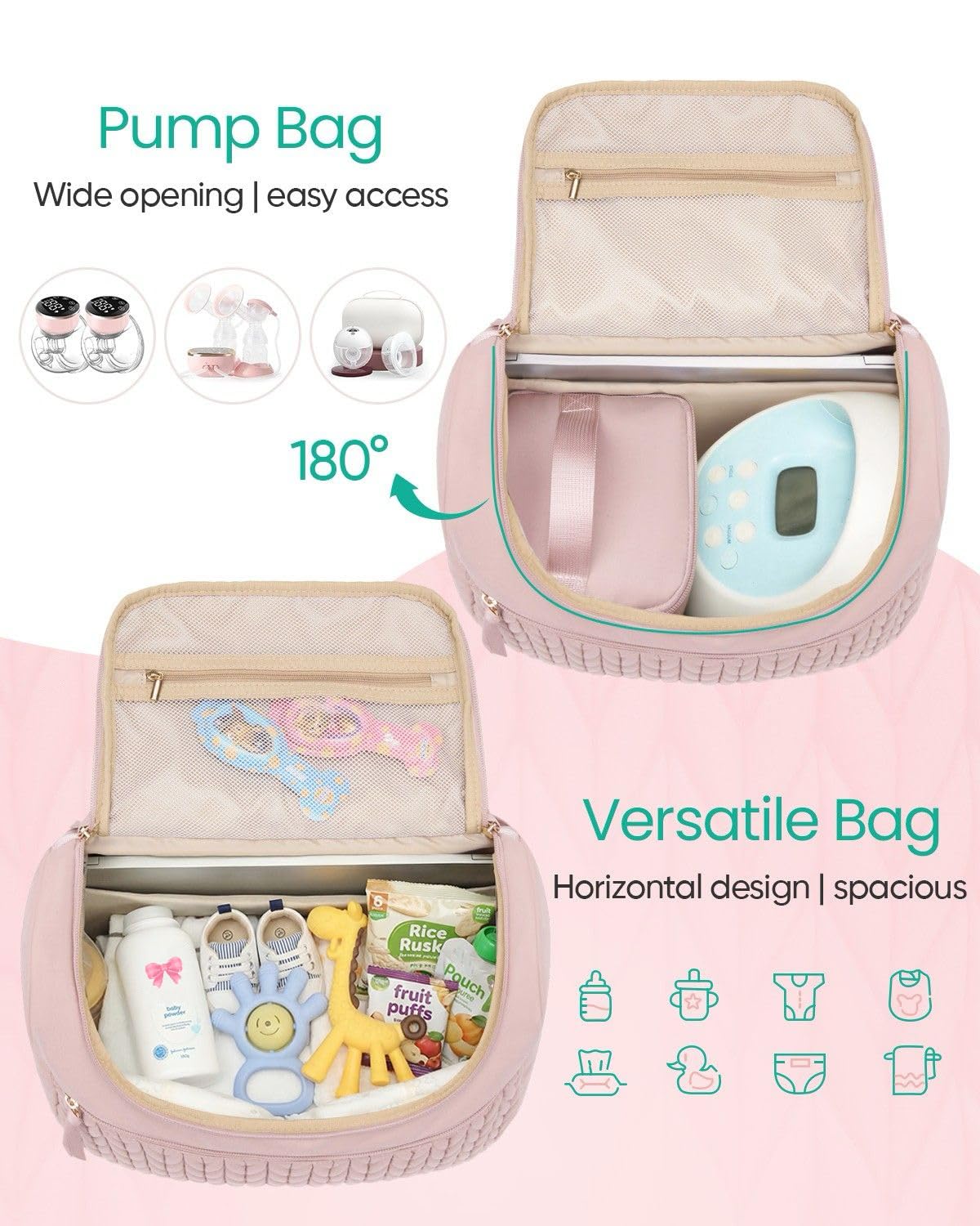 Breast Pump Bag for Spectra S1/S2 & Medela with Insulated Cooler
