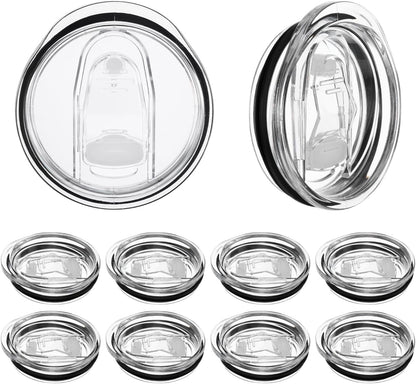 10 Packs 20oz Skinny Tumbler Lid Replacement, Replacement Lids for Tumblers 2.76inch Mouth, Spill Proof Splash Resistant Silicone Sliding Covers BPA-Free & Dishwasher Safe