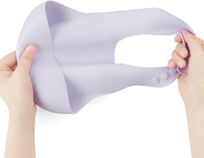 Set of 3 Silicone Baby Bibs, Waterproof Soft Adjustable Bibs for Babies Toddlers 10-72 Months
