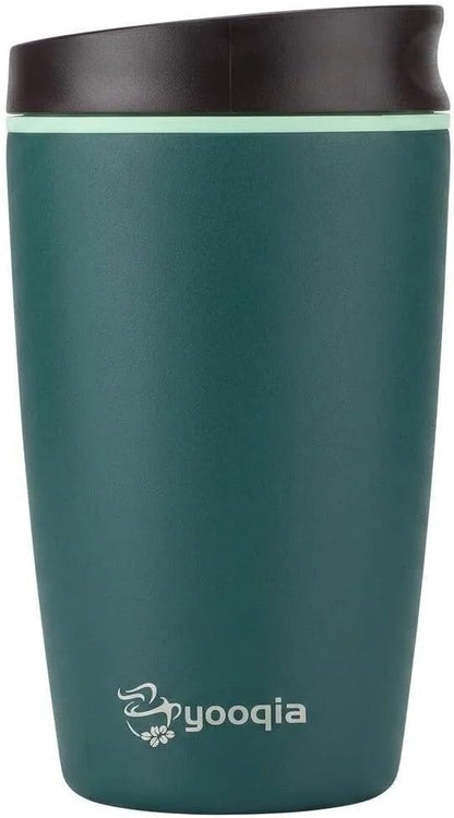 Insulated Travel Coffee Tumbler, Stainless Steel, Leak Proof, BPA Free, 12 oz (black)
