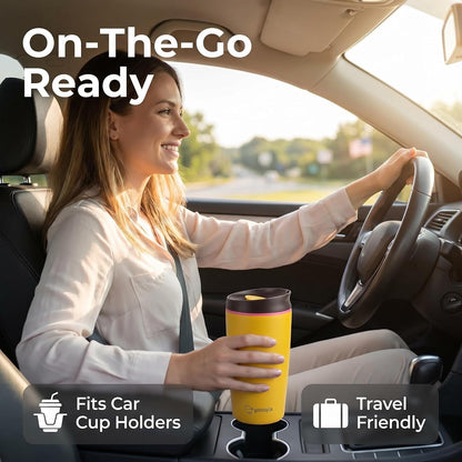Insulated Travel Coffee Tumbler, Stainless Steel, Leak Proof, BPA Free, 12 oz (black)