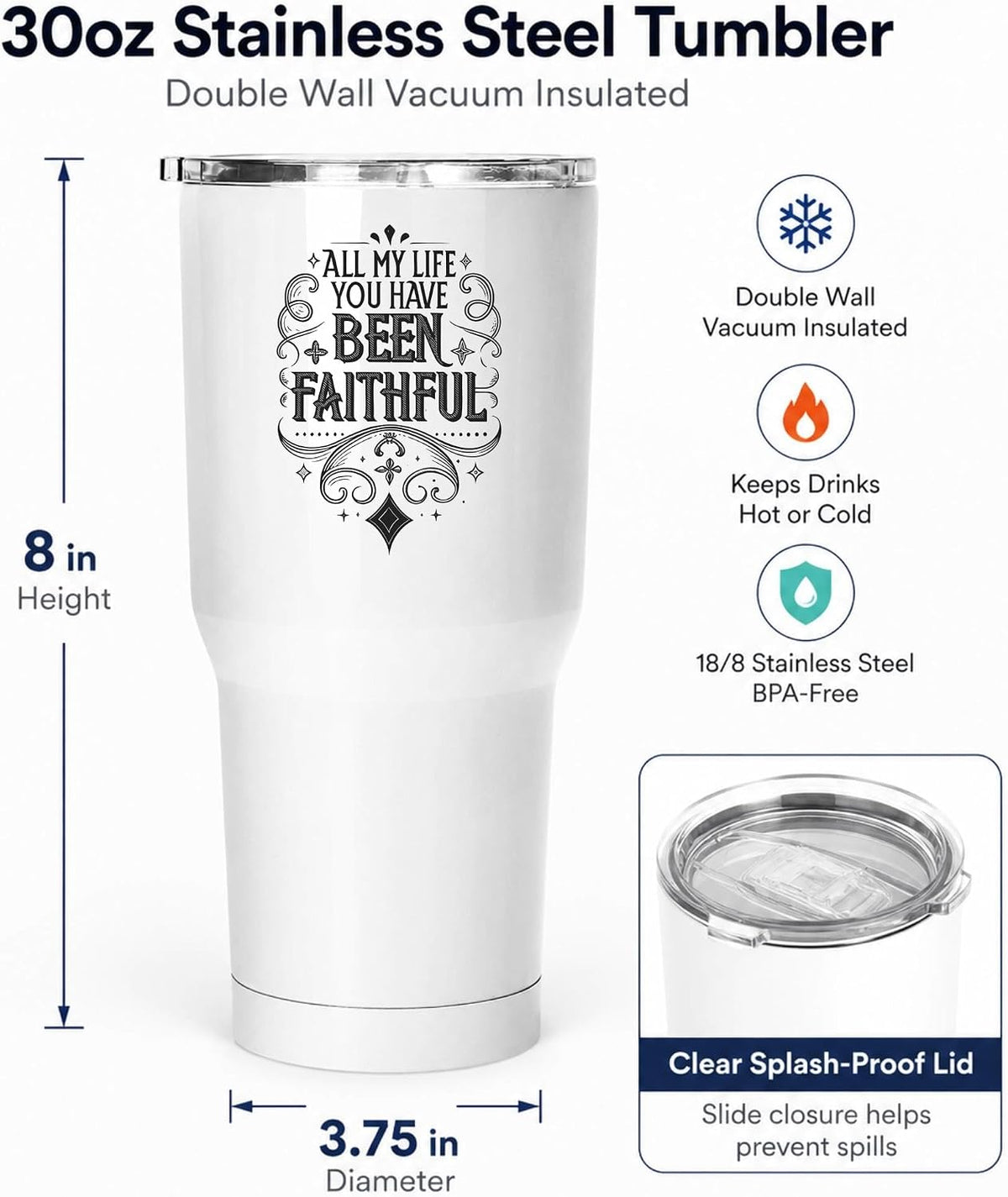 All My Life You Have Been Faithful White 20oz Tumbler