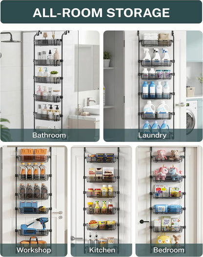 Over the Door Organizer, 6-Tier Hanging Door Organizer White
