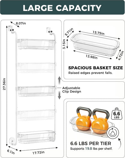 Over the Door Organizer, 6-Tier Hanging Door Organizer White