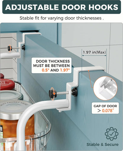 Over the Door Organizer, 6-Tier Hanging Door Organizer White