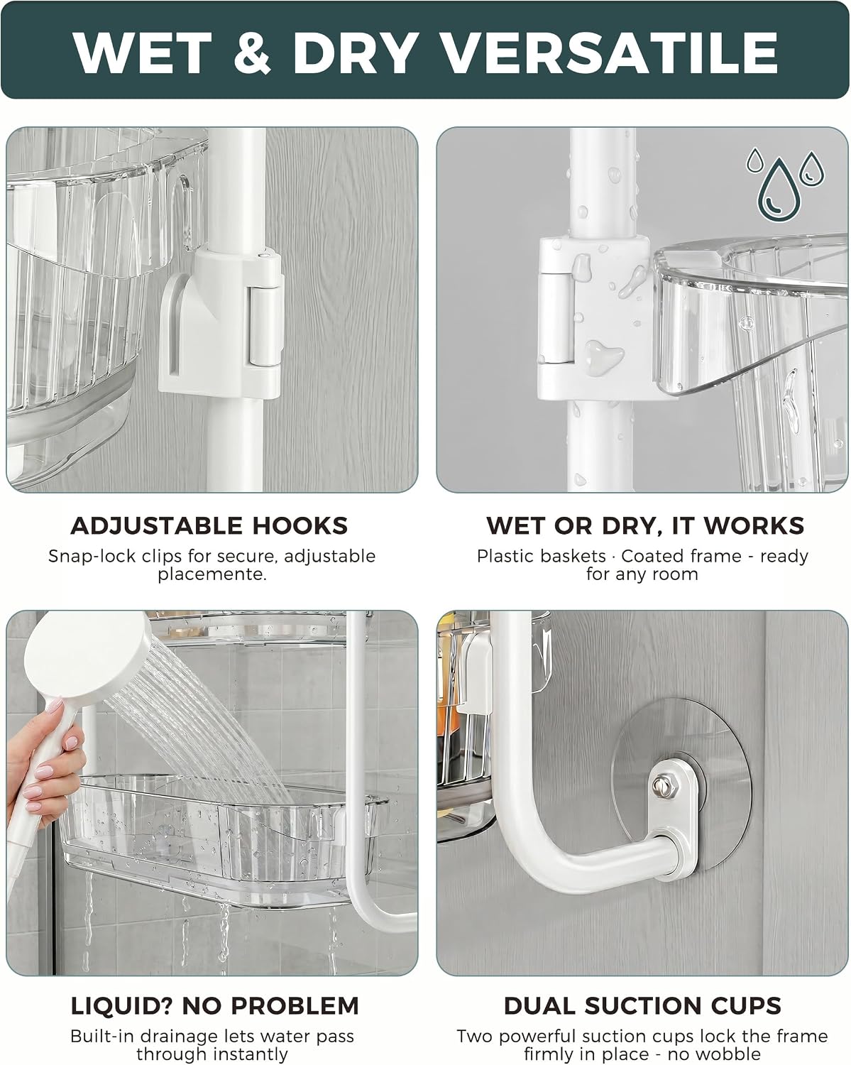 Over the Door Organizer, 6-Tier Hanging Door Organizer White