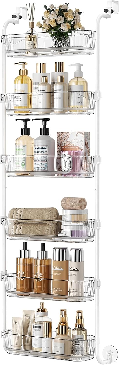 Over the Door Organizer, 6-Tier Hanging Door Organizer White