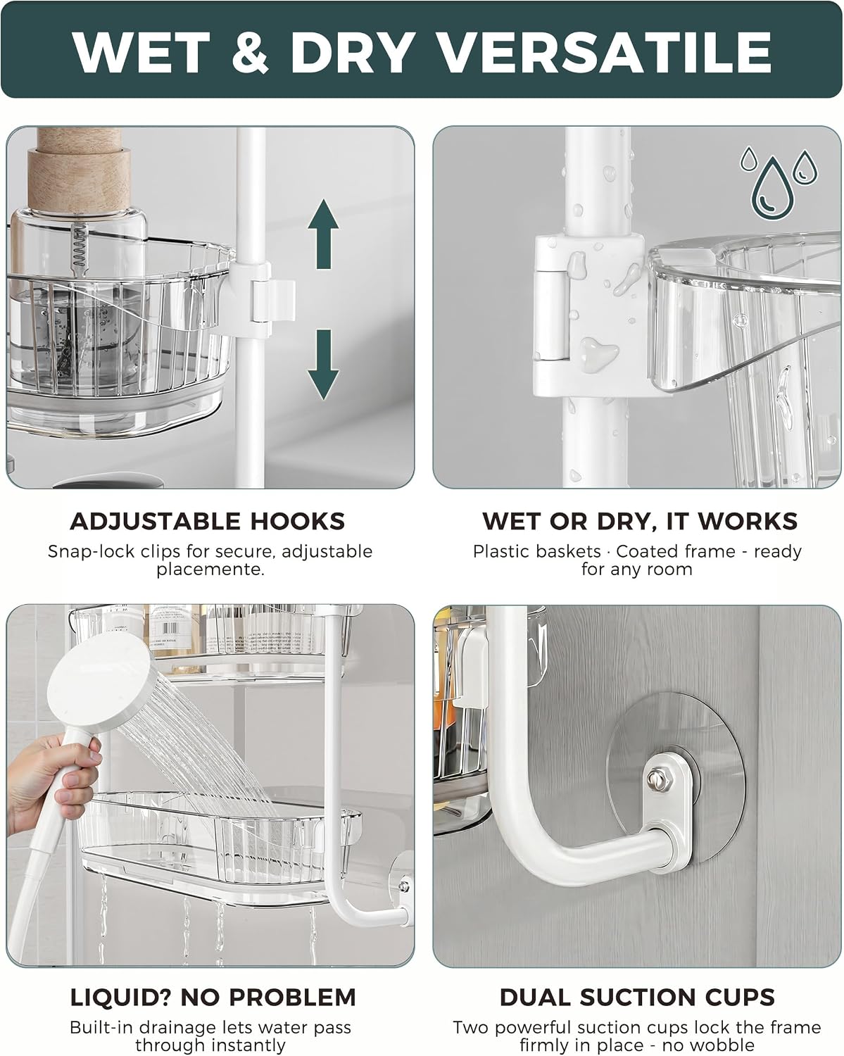 Over the Door Organizer, 6-Tier Hanging Door Organizer White