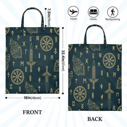 Wolf Teal Waterproof Travel Laundry Bag Washable 2-Pack