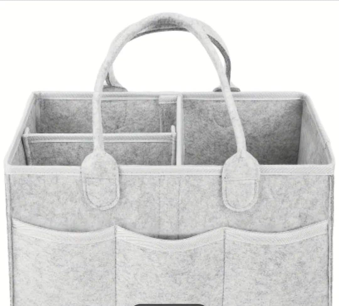Everyday Baby Diaper Caddy organizer -Thick Heavy Duty Portable Nursery Storage Bin and Car Caddy Organizer - Felt Baby Diaper Bag for Storage with Handle –New Born Essentials Baby Gifts