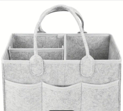 Everyday Baby Diaper Caddy organizer -Thick Heavy Duty Portable Nursery Storage Bin and Car Caddy Organizer - Felt Baby Diaper Bag for Storage with Handle –New Born Essentials Baby Gifts