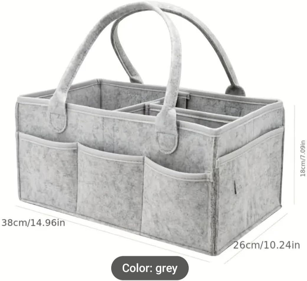 Everyday Baby Diaper Caddy organizer -Thick Heavy Duty Portable Nursery Storage Bin and Car Caddy Organizer - Felt Baby Diaper Bag for Storage with Handle –New Born Essentials Baby Gifts