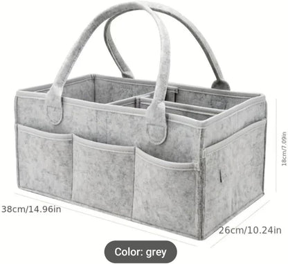 Everyday Baby Diaper Caddy organizer -Thick Heavy Duty Portable Nursery Storage Bin and Car Caddy Organizer - Felt Baby Diaper Bag for Storage with Handle –New Born Essentials Baby Gifts