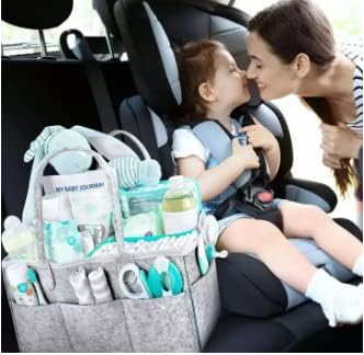 Everyday Baby Diaper Caddy organizer -Thick Heavy Duty Portable Nursery Storage Bin and Car Caddy Organizer - Felt Baby Diaper Bag for Storage with Handle –New Born Essentials Baby Gifts