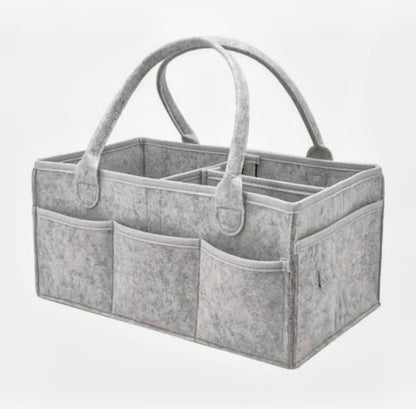 Everyday Baby Diaper Caddy organizer -Thick Heavy Duty Portable Nursery Storage Bin and Car Caddy Organizer - Felt Baby Diaper Bag for Storage with Handle –New Born Essentials Baby Gifts