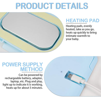 Baby Wipes Warmer Portable Baby Wet Wipes Dispenser Fast Heating Wipes Warmer for Home Car Travel （Blue）