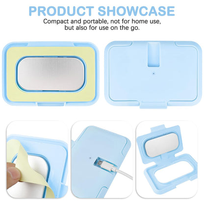 Baby Wipes Warmer Portable Baby Wet Wipes Dispenser Fast Heating Wipes Warmer for Home Car Travel （Blue）