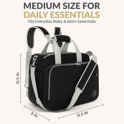 4 in 1 Convertible Baby Diaper Bag – Converts from Tote to Backpack, Stroller & Crossbody Diaper Bag – Gray Baby Travel Bag – Gift for Moms