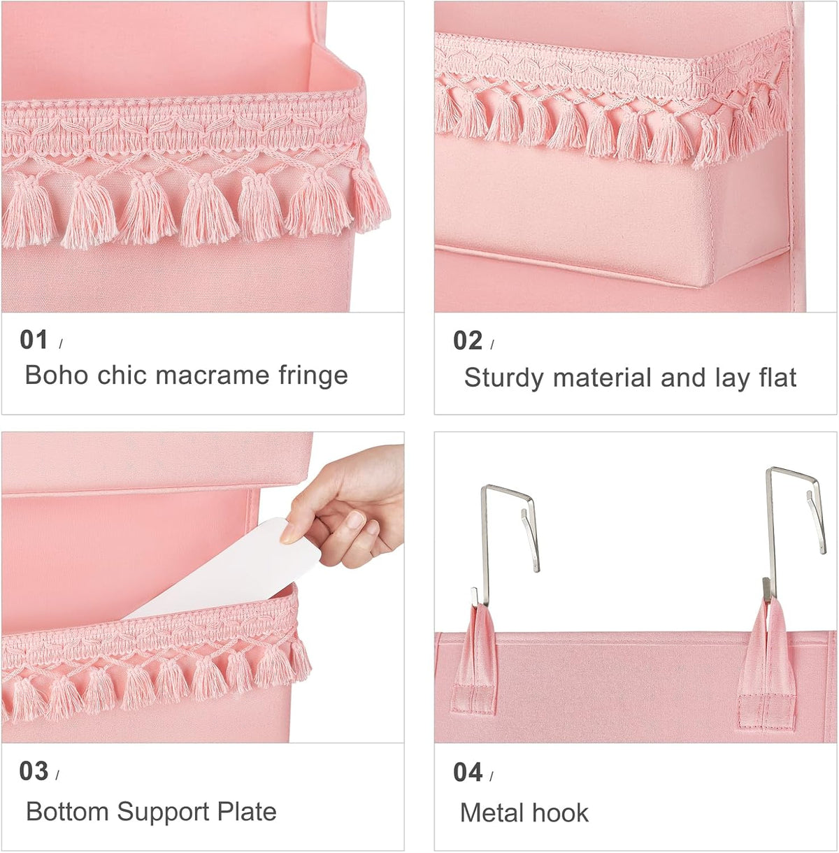Over The Door Organizer 5 Pockets Hanging Behind Door Storage, White