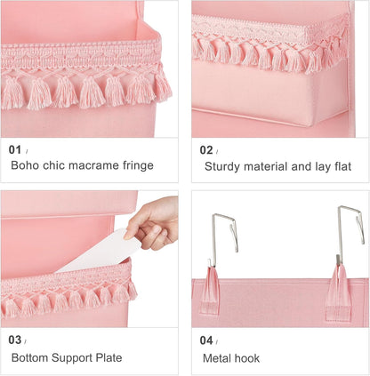 Over The Door Organizer 5 Pockets Hanging Behind Door Storage, White