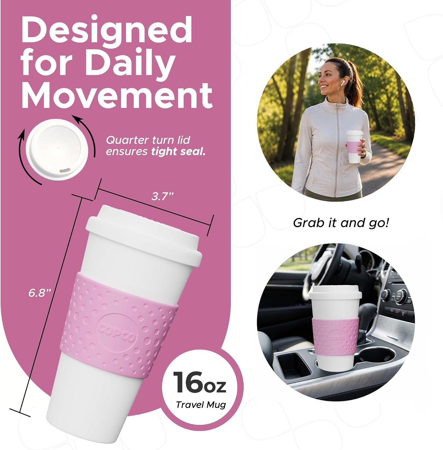Acadia Travel Mug, 16 Ounce, Plum