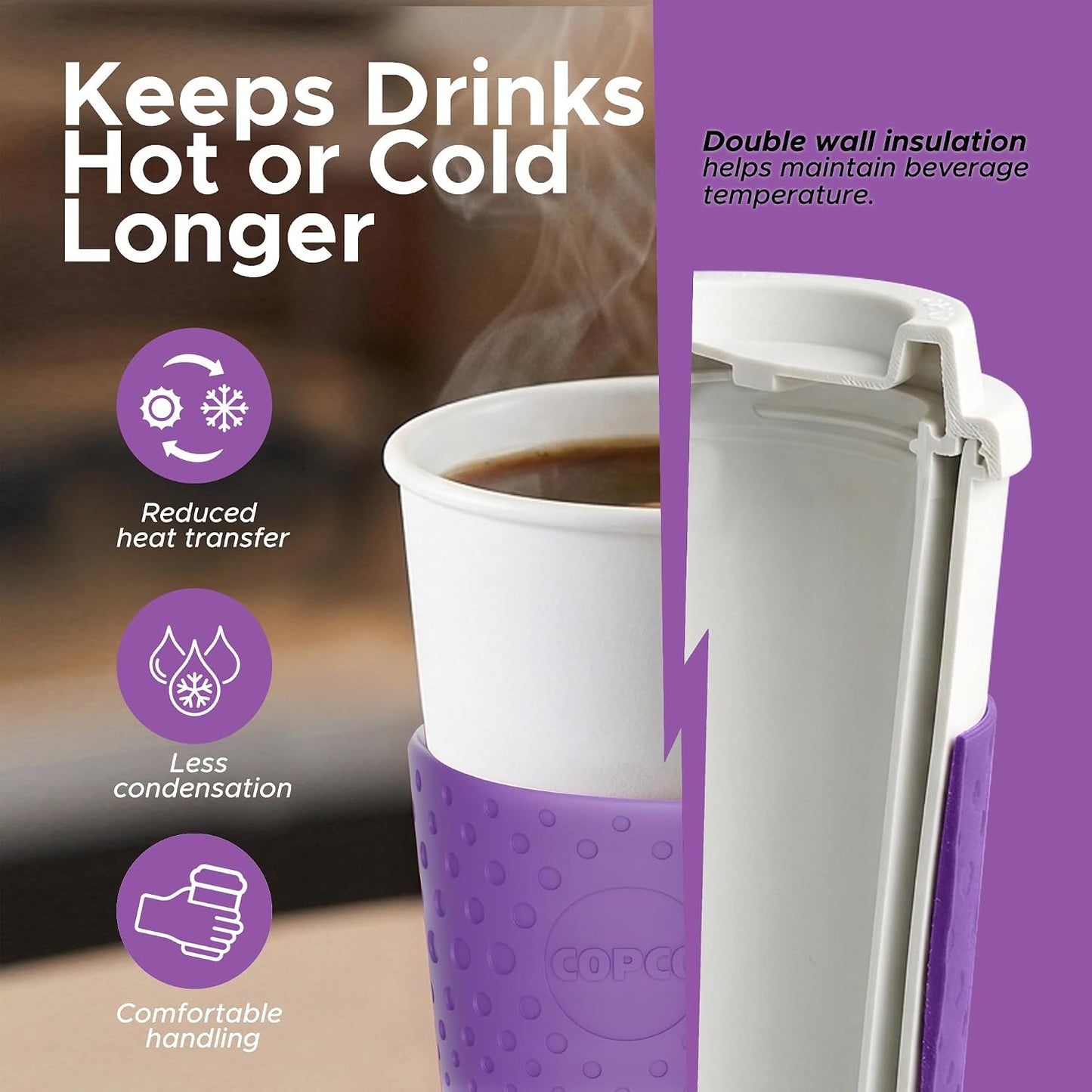 Acadia Travel Mug, 16 Ounce, Plum