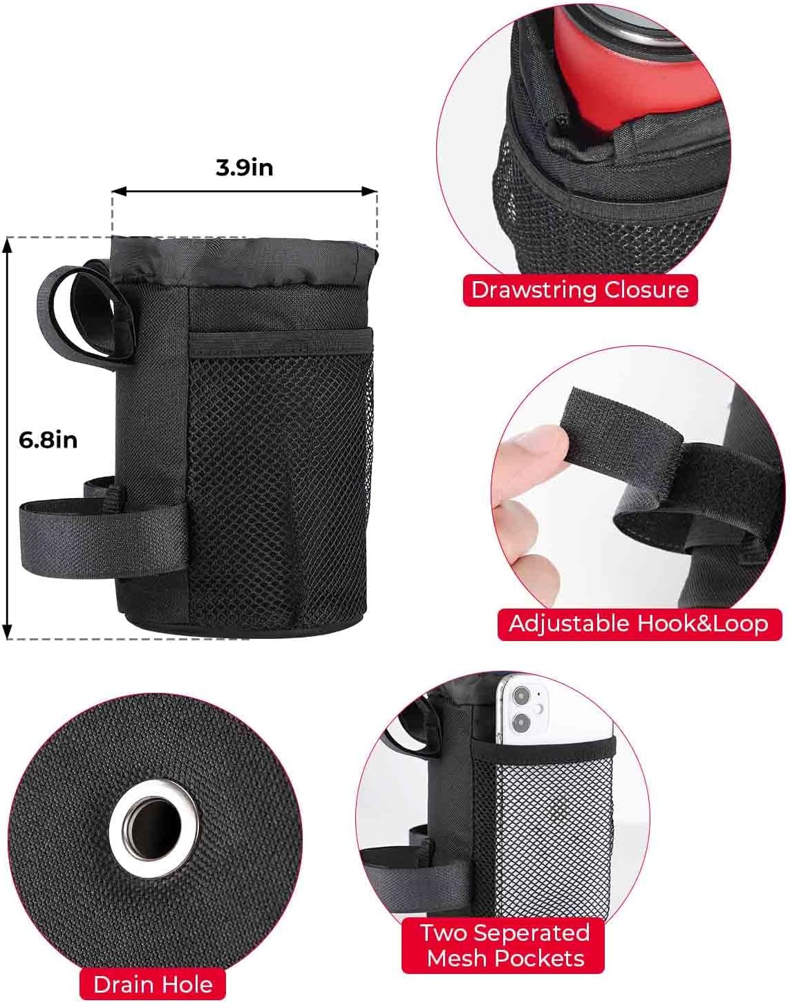 Large Bike Cup Holder, Bicycle Water Bottle Holder for Handlebar