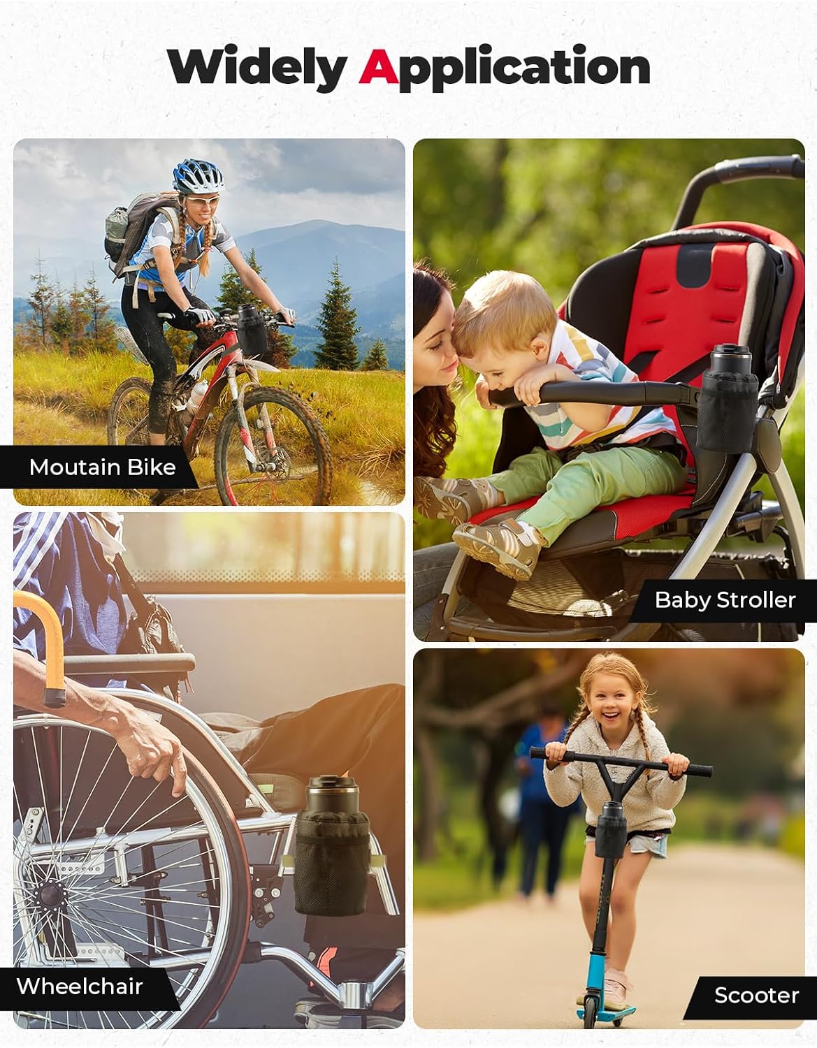 Large Bike Cup Holder, Bicycle Water Bottle Holder for Handlebar