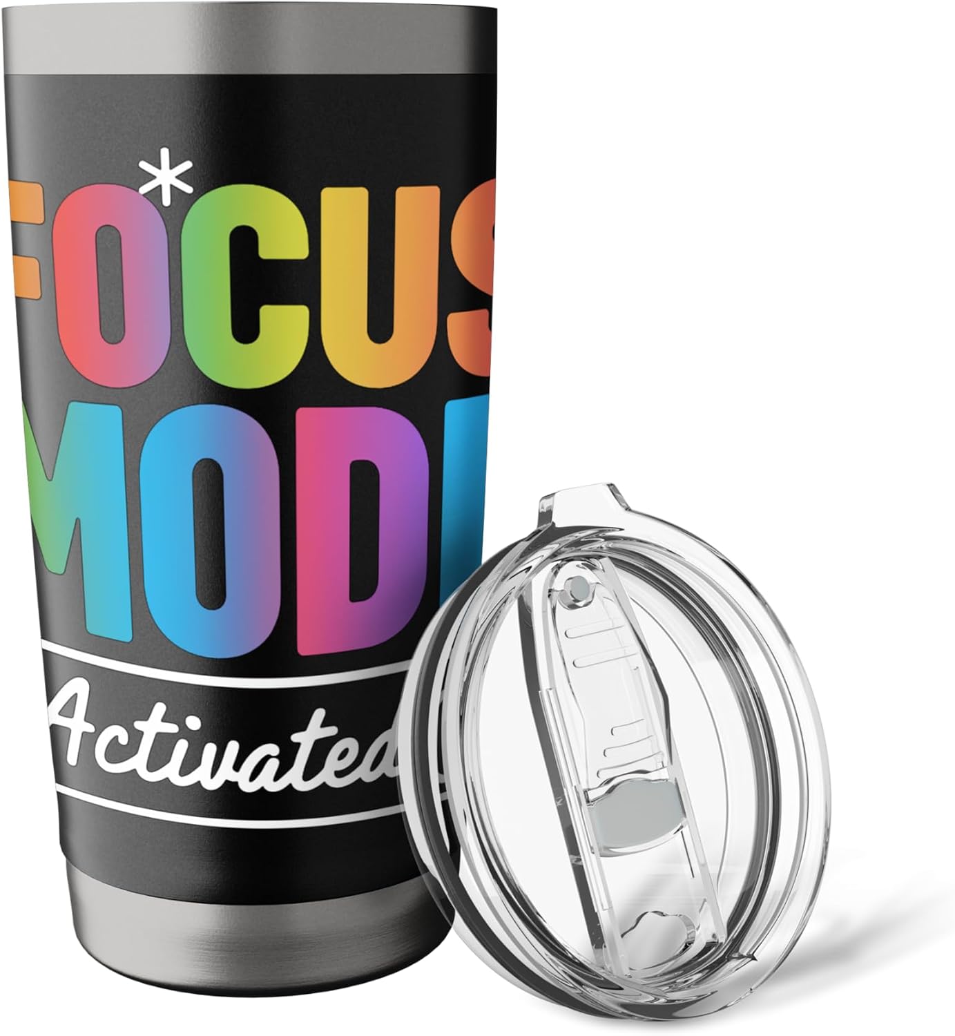 Focus Mode Activated Colorful Quote Art Stainless Steel Insulated Tumbler