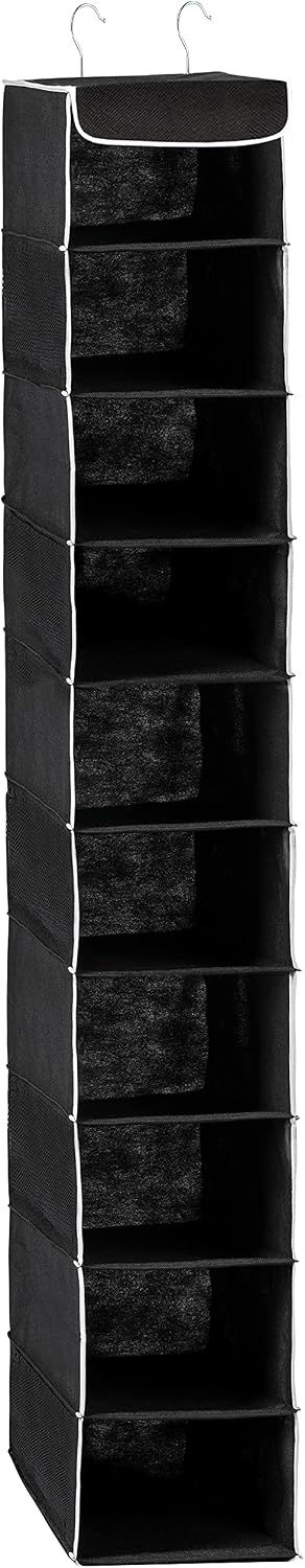 Hanging Closet Organizer, 5-Shelf - Hanging Storage Organizer Shelves for Clothes, Towels, Toys - College Dorm Room, Nursery, & Home Closet