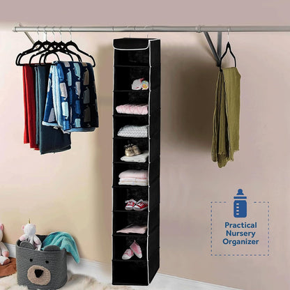 Hanging Closet Organizer, 5-Shelf - Hanging Storage Organizer Shelves for Clothes, Towels, Toys - College Dorm Room, Nursery, & Home Closet