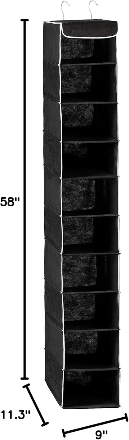 Hanging Closet Organizer, 5-Shelf - Hanging Storage Organizer Shelves for Clothes, Towels, Toys - College Dorm Room, Nursery, & Home Closet