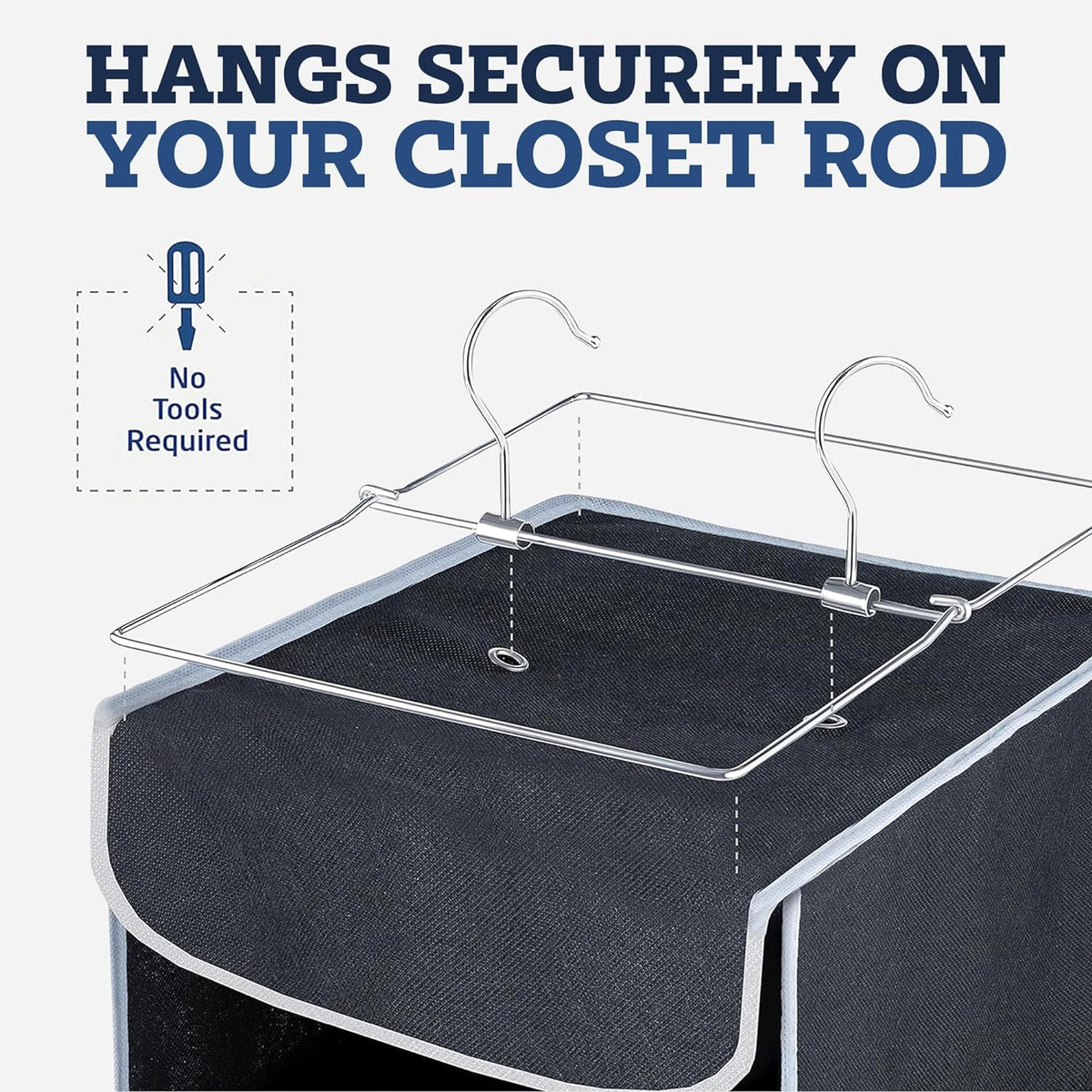 Hanging Closet Organizer, 5-Shelf - Hanging Storage Organizer Shelves for Clothes, Towels, Toys - College Dorm Room, Nursery, & Home Closet