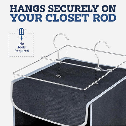 Hanging Closet Organizer, 5-Shelf - Hanging Storage Organizer Shelves for Clothes, Towels, Toys - College Dorm Room, Nursery, & Home Closet