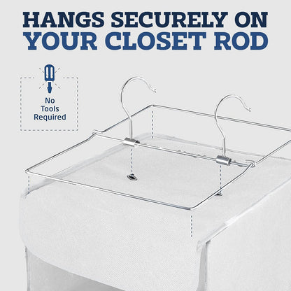 Hanging Closet Organizer, 5-Shelf - Hanging Storage Organizer Shelves for Clothes, Towels, Toys - College Dorm Room, Nursery, & Home Closet